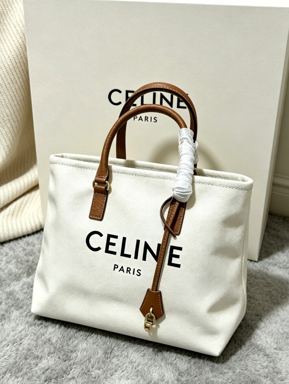CELINE Cabas de France Canvas Tote Bag - Picture 6 of 6